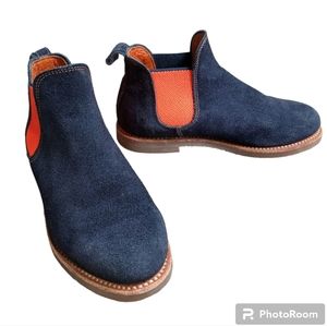 PENELOPE CHILVERS Suede Colorblock Pattern Chelsea Boots Size 36 Blue